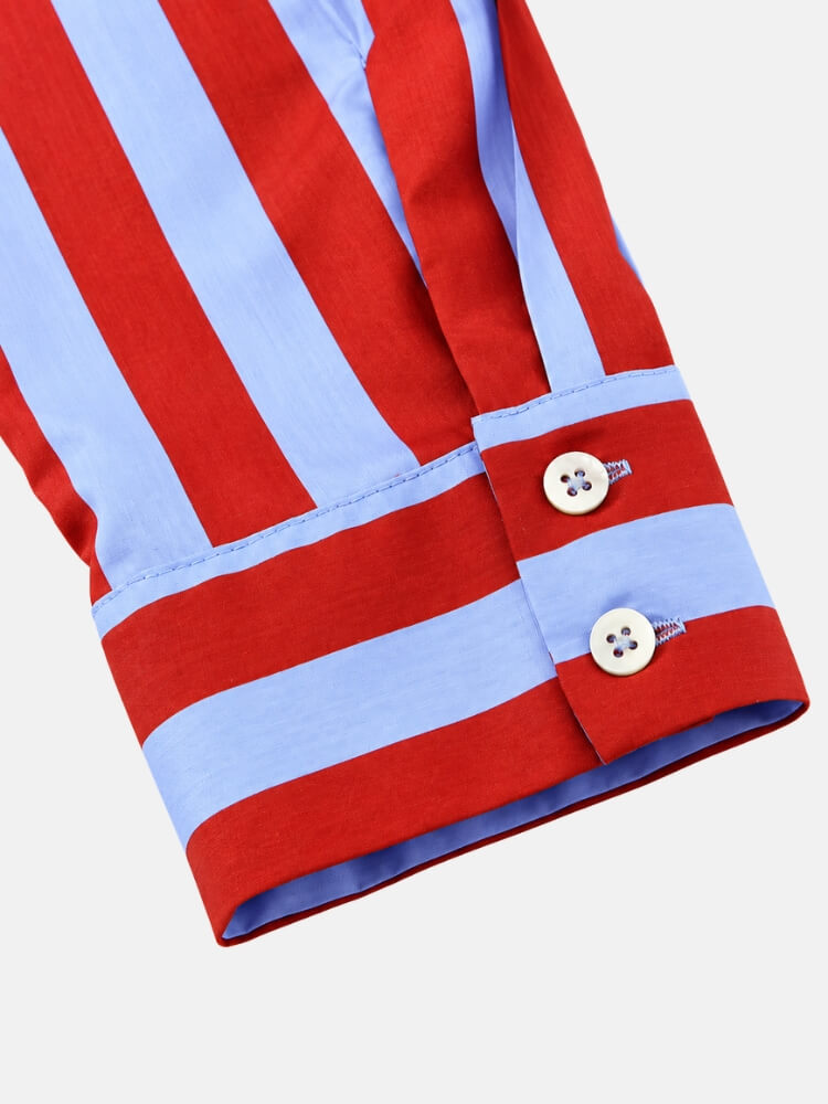 Striped Tie Neck Shirt
