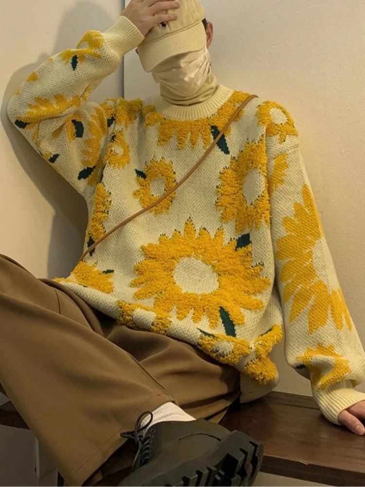 Sunflower Knitted Sweater - Litlookz Studio