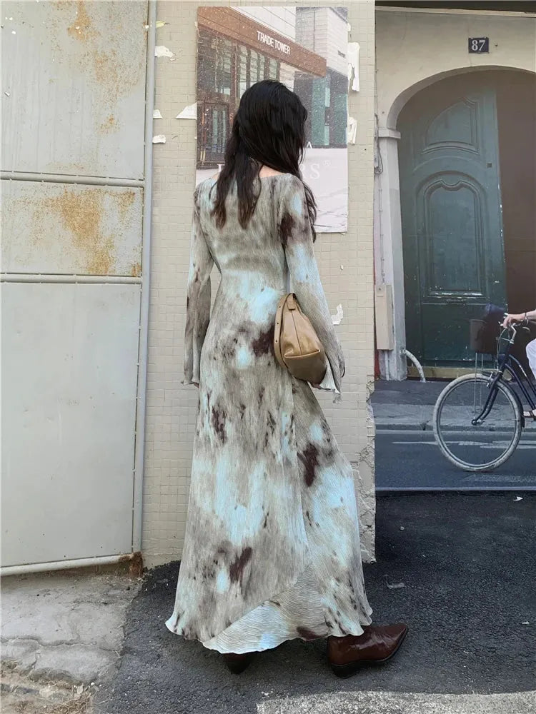 tie dye long sleeve midi dress Tie Dye Maxi Dress