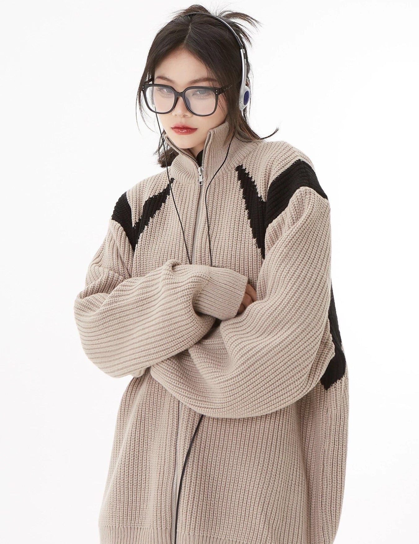 Turtleneck Zip-Up Cardigan - Litlookz Studio