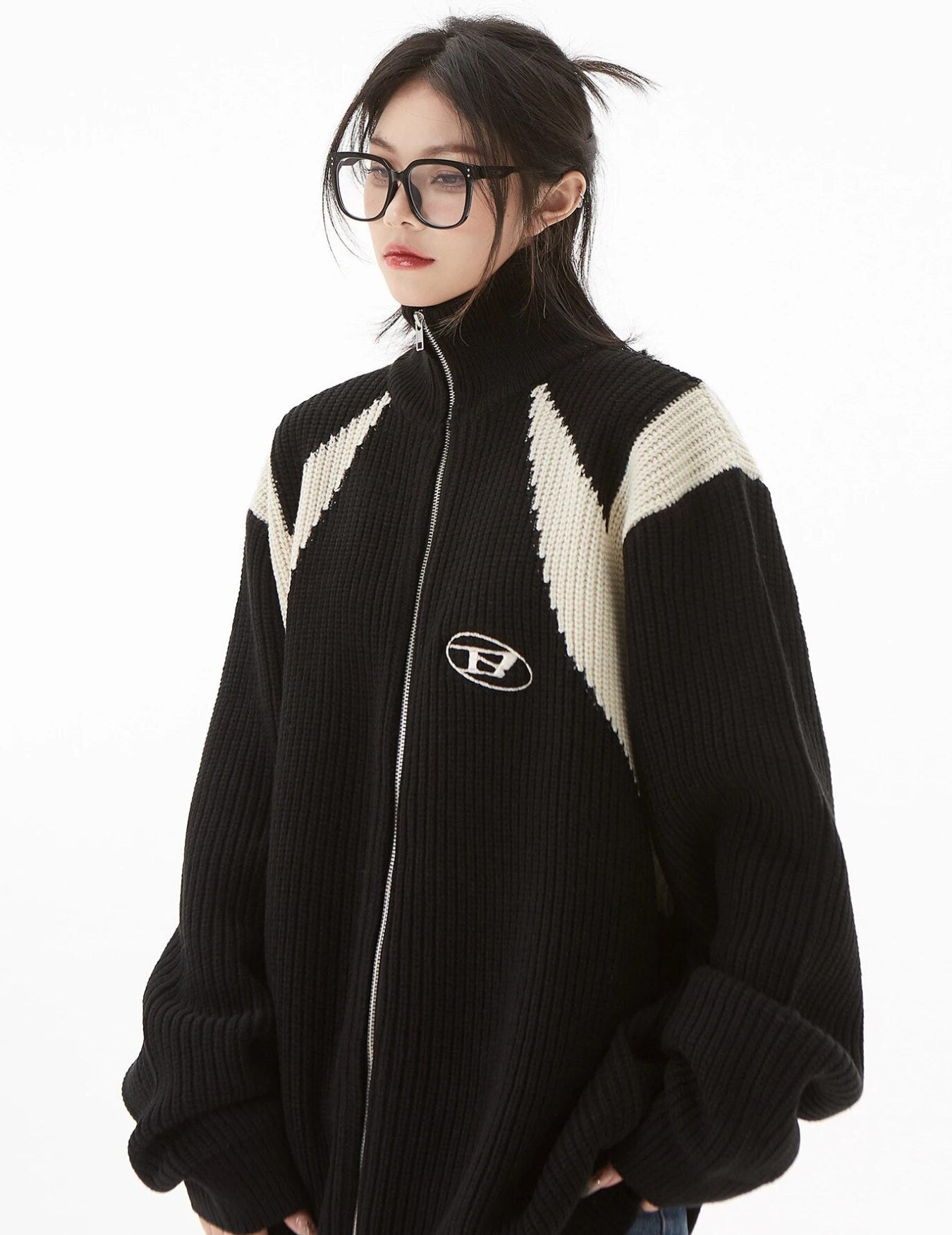 Turtleneck Zip-Up Cardigan - Litlookz Studio