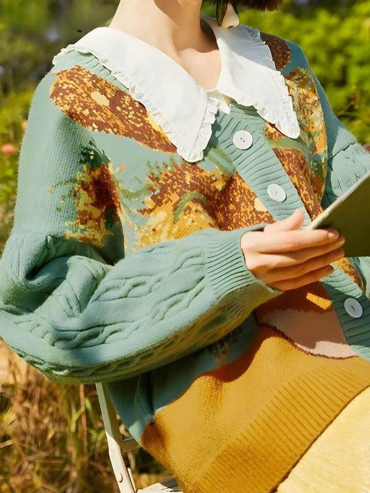 ゴッホのひまわりカーディガン - Litlookz Studio