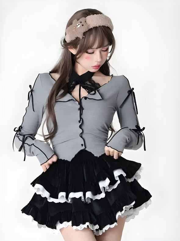 Ruffle Layered Mini Skirt