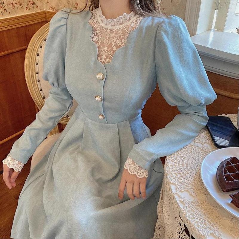 Vintage Balloon Sleeve Maxi Dress - Litlookz Studio Vintage Balloon Sleeve Maxi Dress - Litlookz Studio