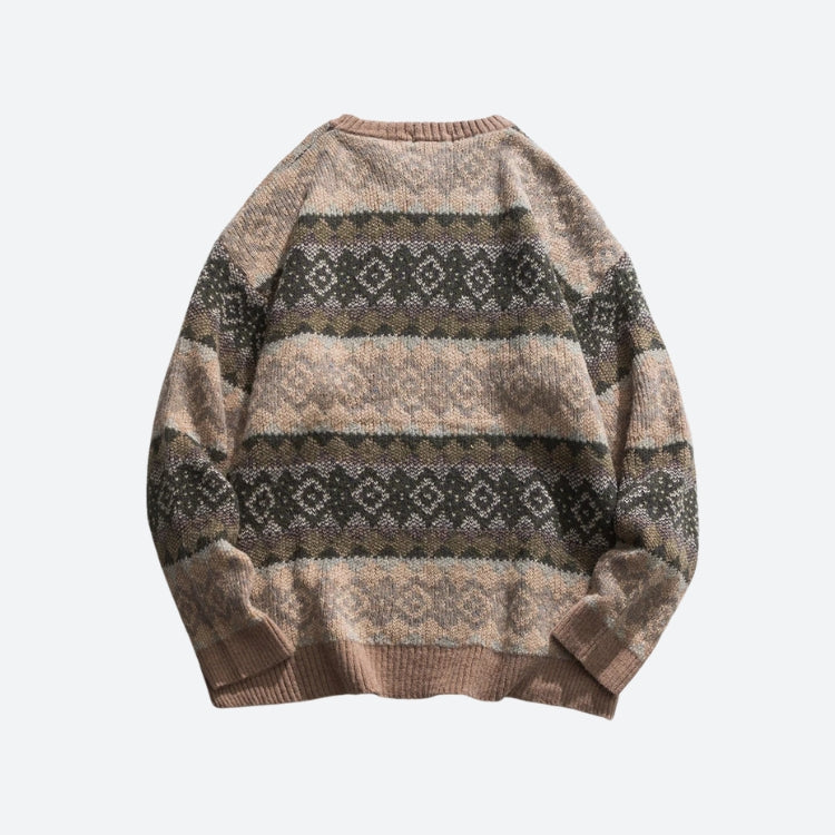 Vintage Jacquard Knitted Sweater