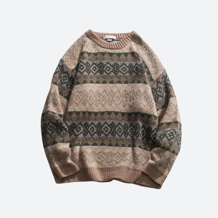 Vintage Jacquard Knitted Sweater