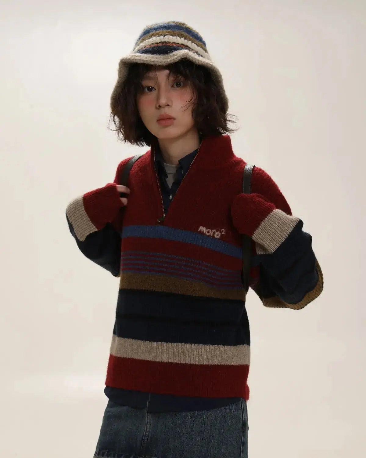 Vintage Knitted Zip Sweater