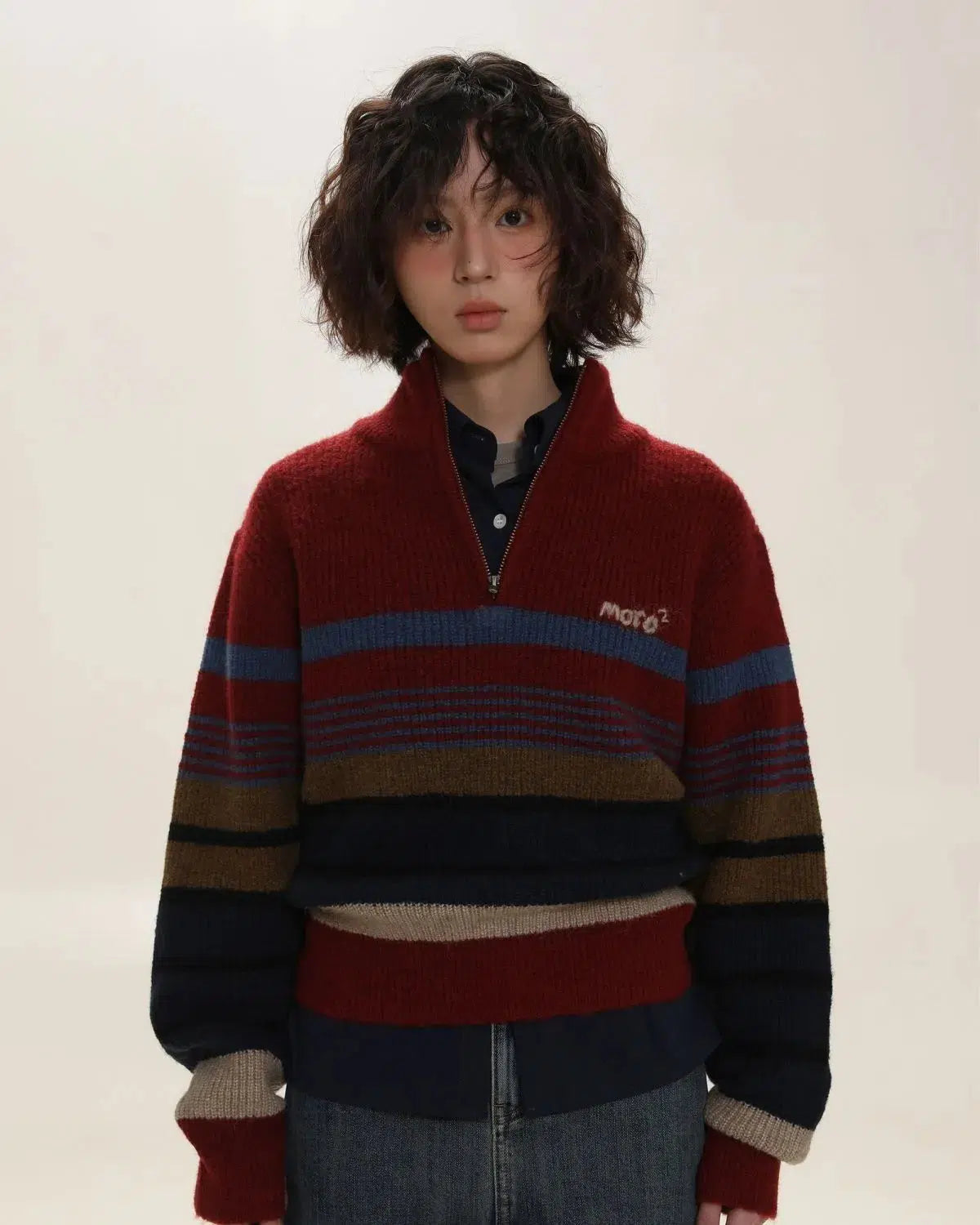 Vintage Knitted Zip Sweater