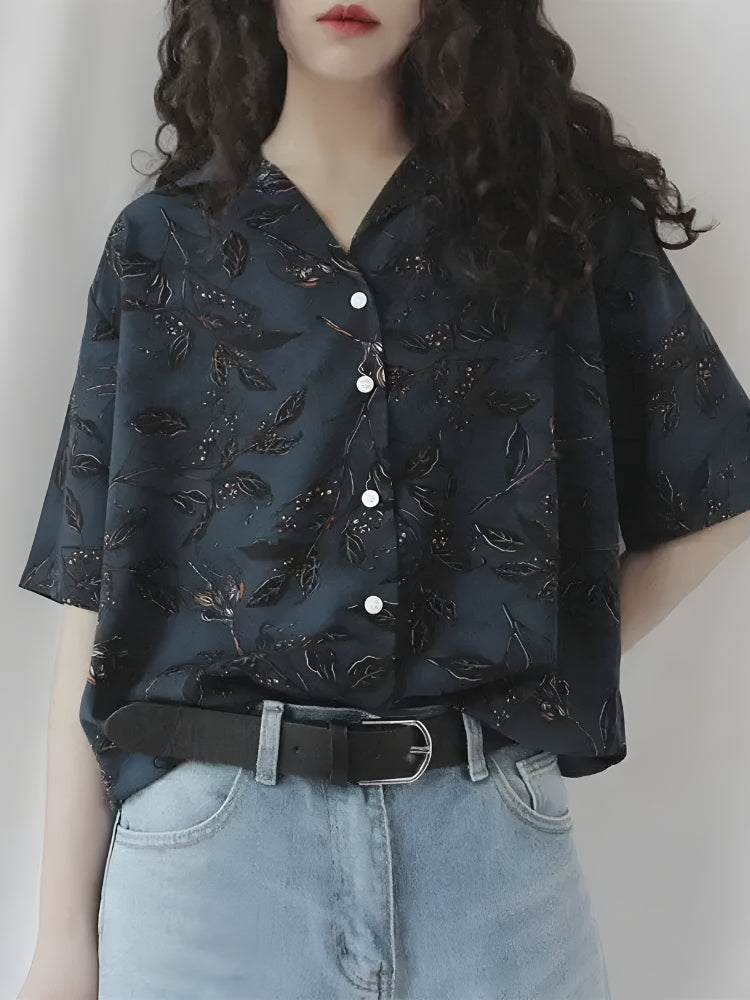 Vintage Leaf Designed Shirt