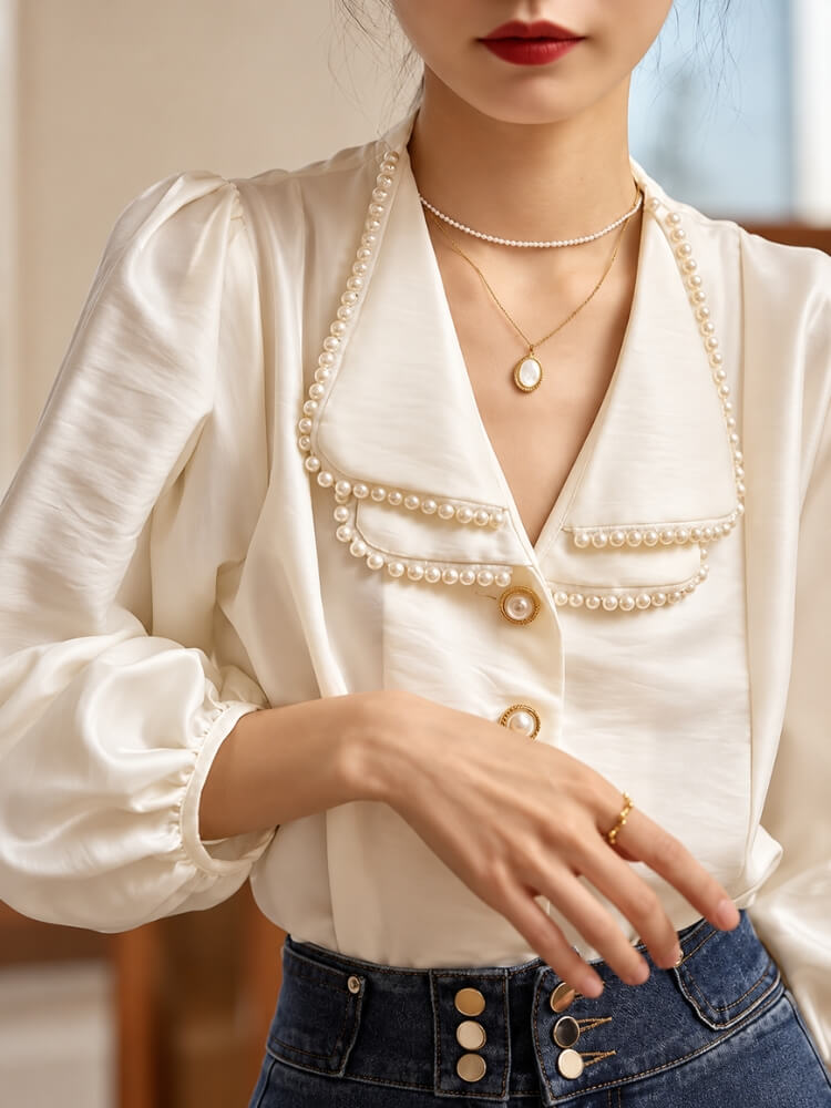 Vintage Pearl Blouse