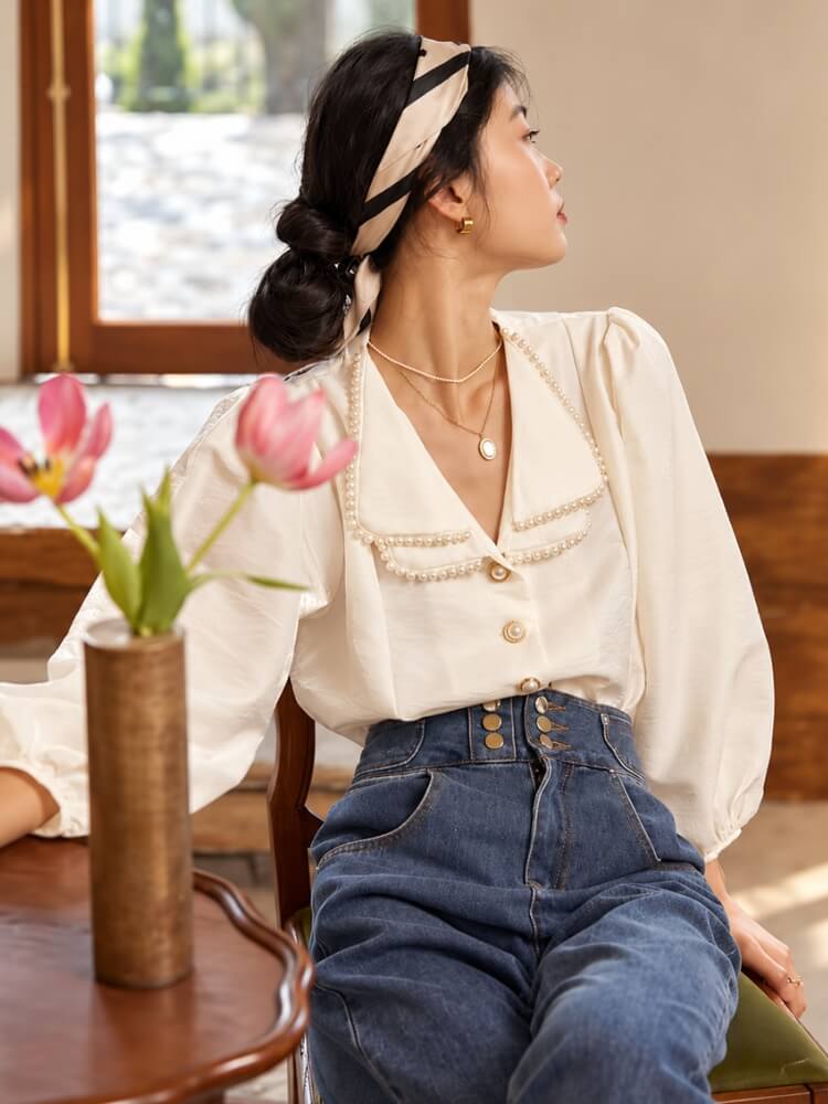 Vintage Pearl Blouse