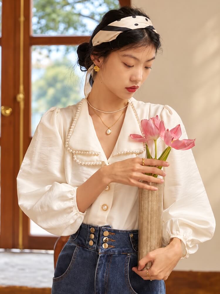 Vintage Pearl Blouse