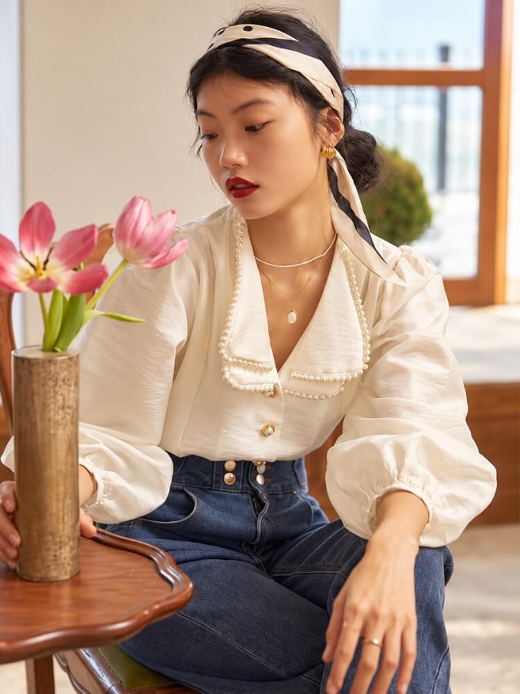 Vintage Pearl Blouse