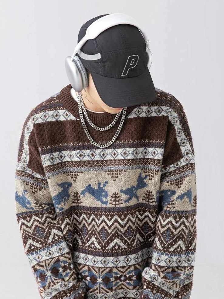 Rabbits Embroidery Cardigan Sweater Long Sleeve