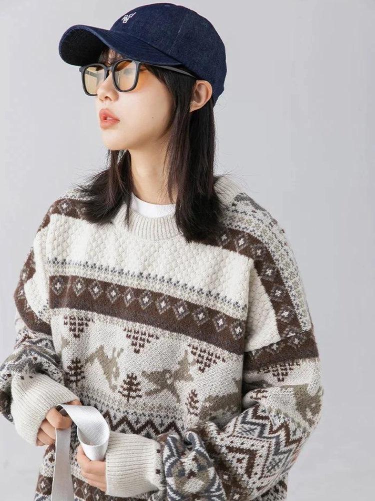 Vintage Rabbits Knitted Sweater - Litlookz Studio
