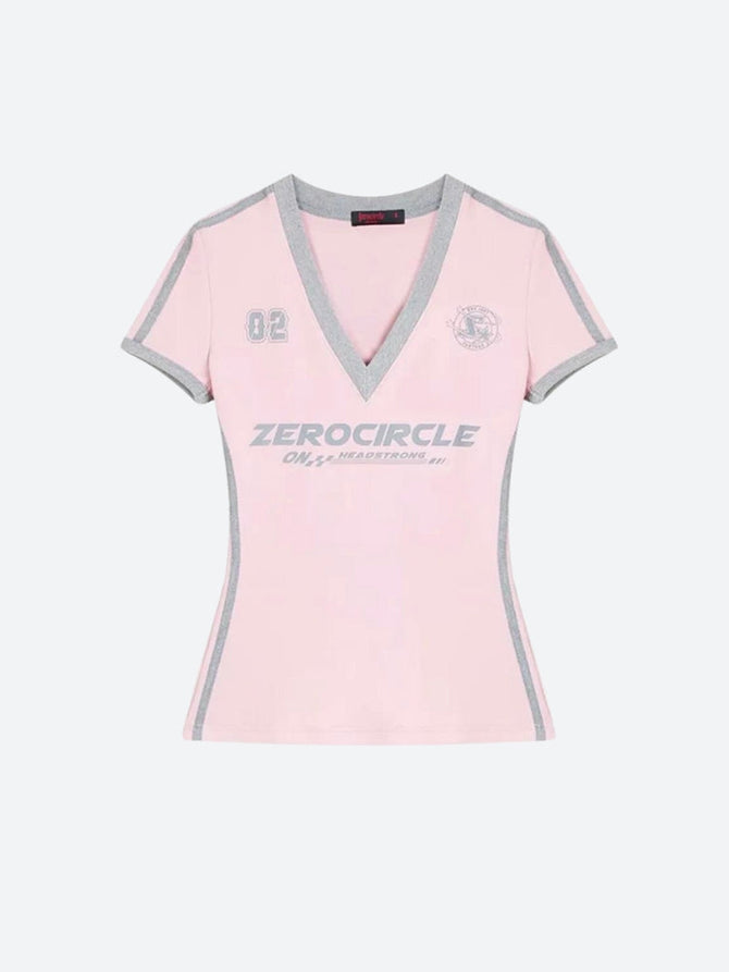 Vintage Striped V Neck Jersey Top - Litlookz Studio