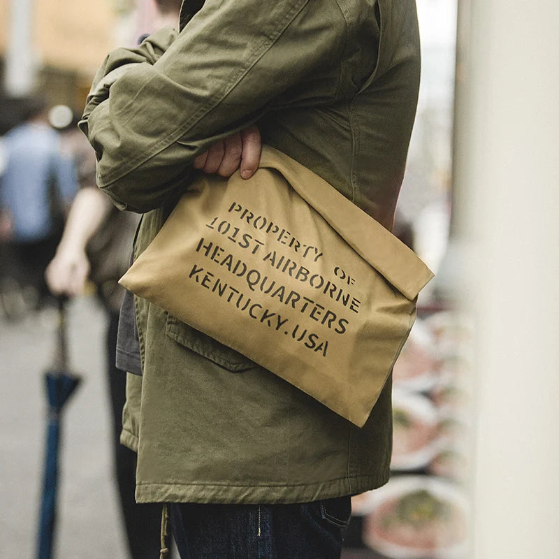 Waxed Canvas Clutch Bag