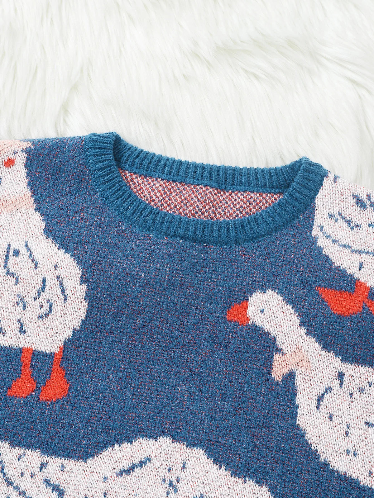 Weirdcore Goose Print Sweater