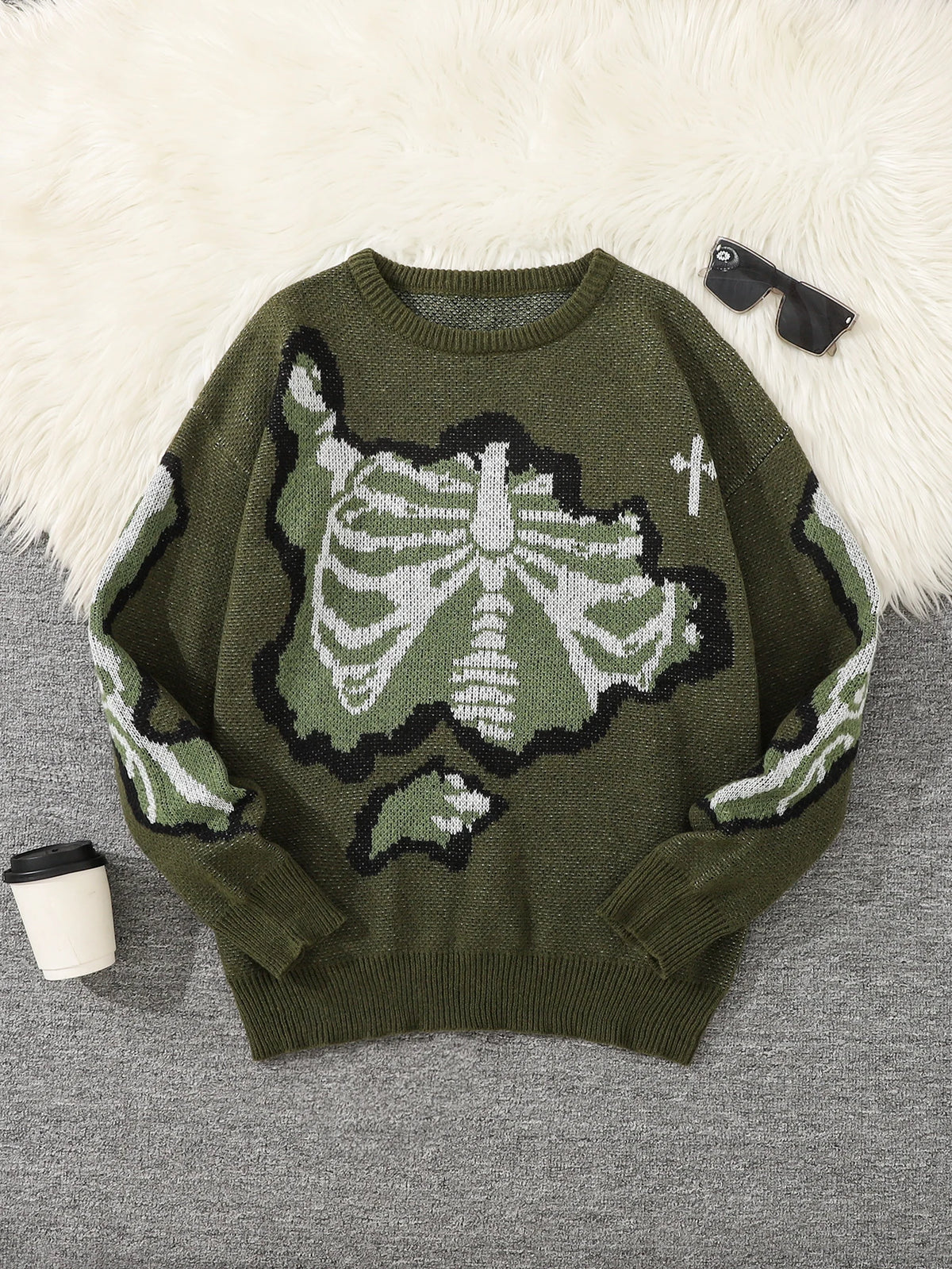 Weirdcore Skeleton Sweater