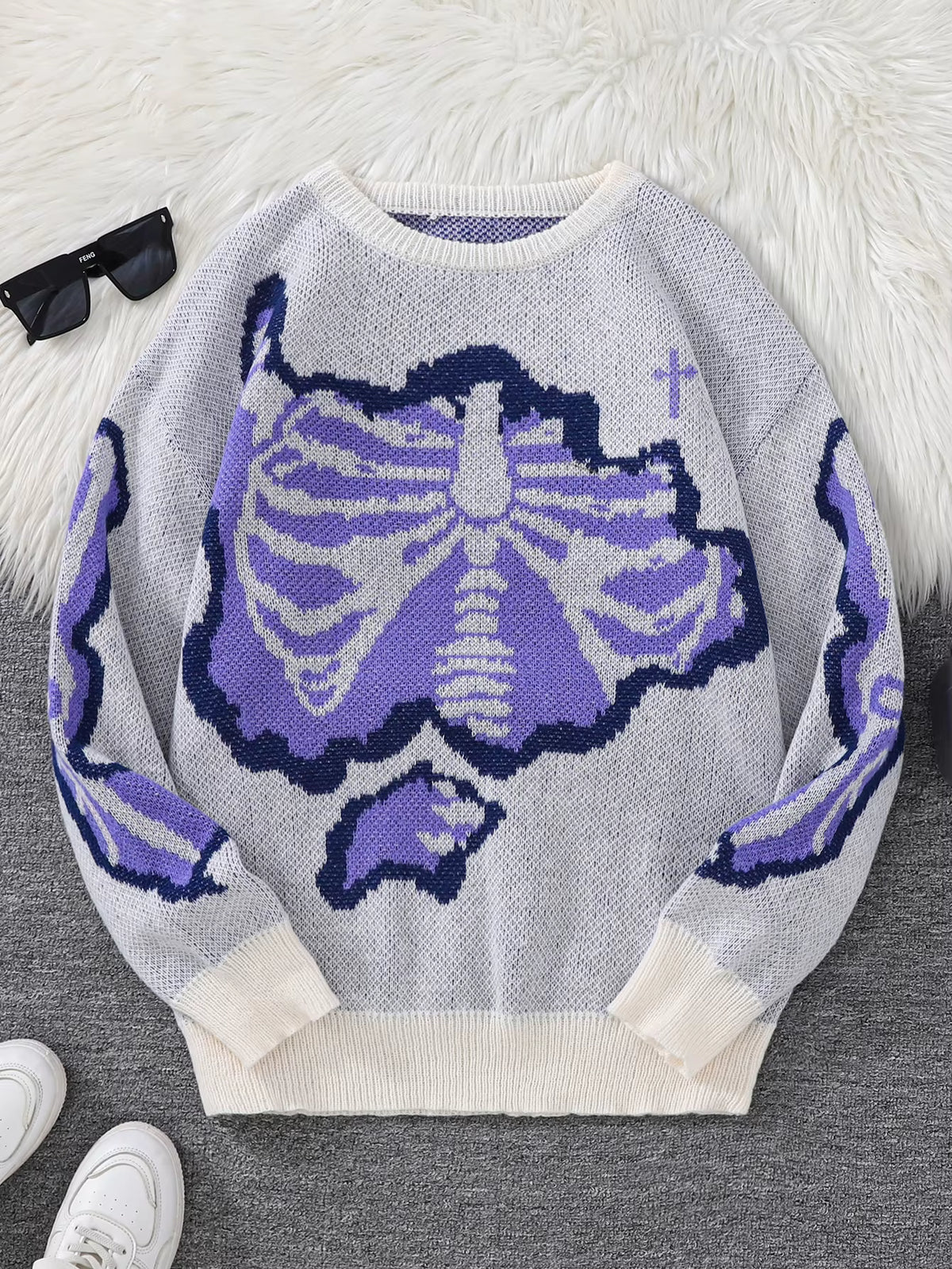 Weirdcore Skeleton Sweater