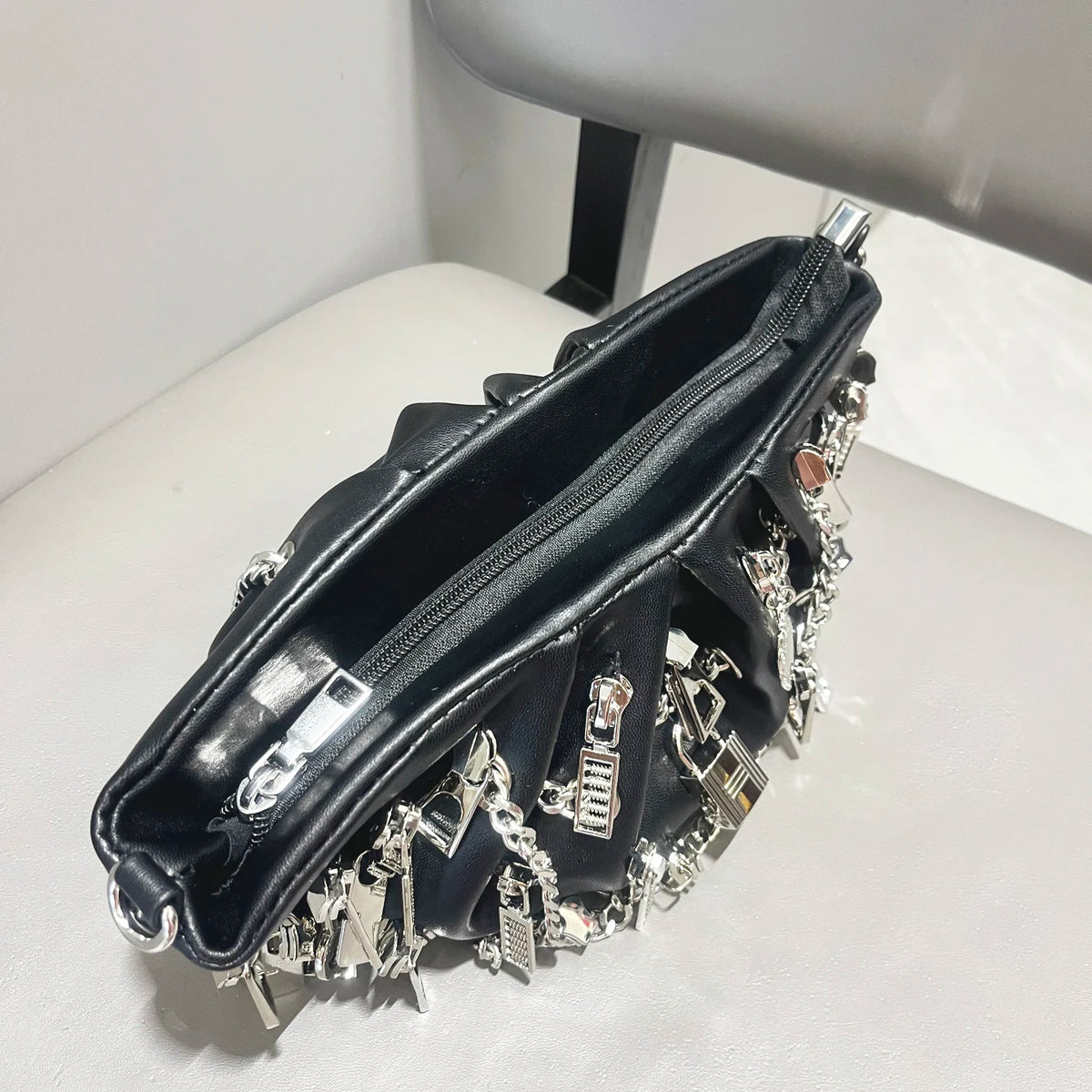 Weirdcore Zipper Charm Shoulder Bag