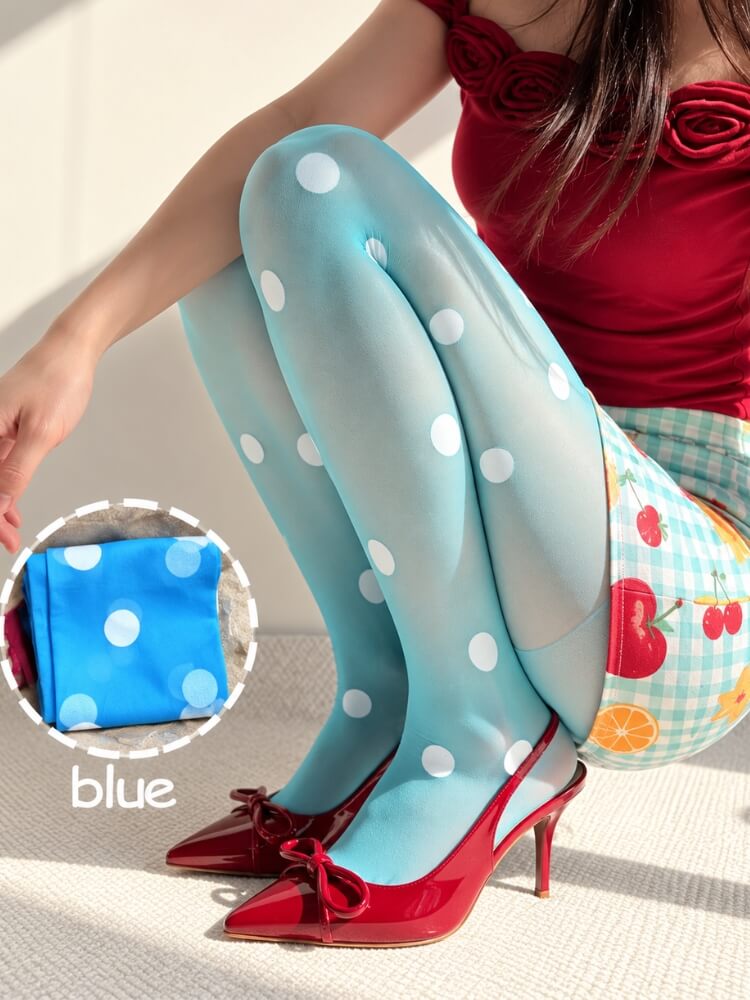 White Polka Sheer Tights
