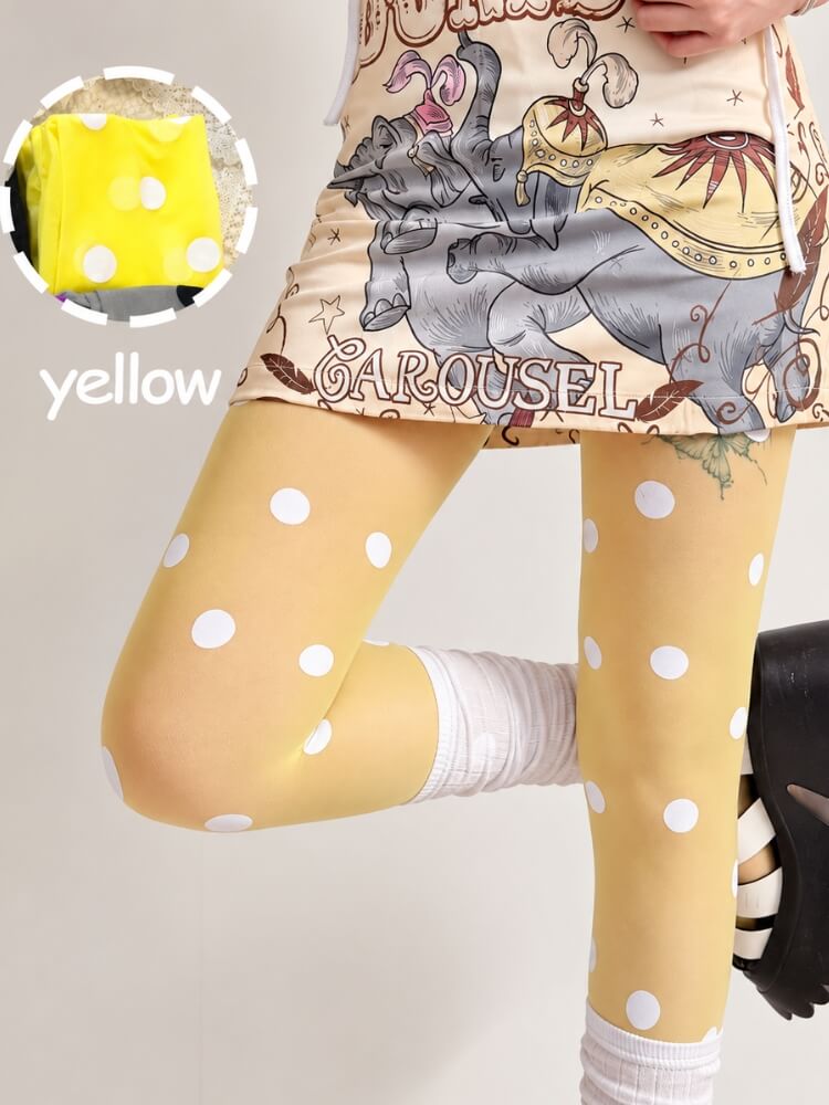 White Polka Sheer Tights