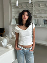 White V Neck Top
