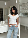 White V Neck Top
