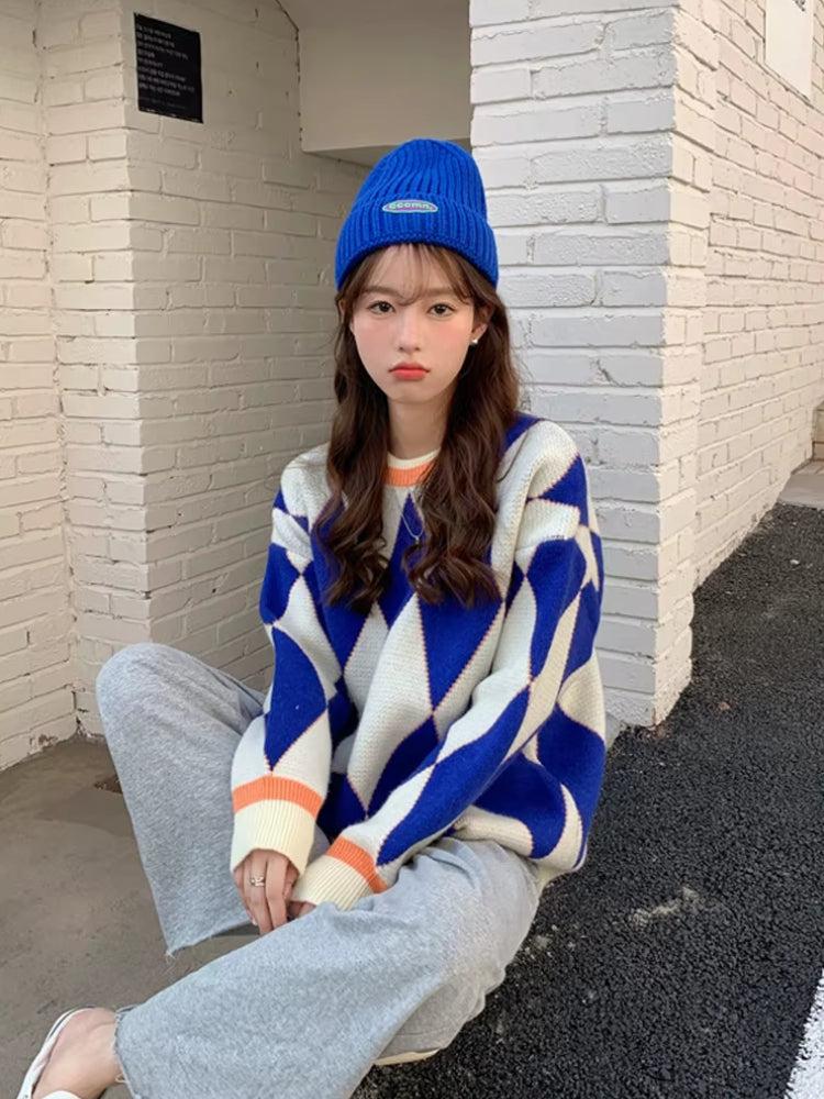 Y2K Argyle Sweater