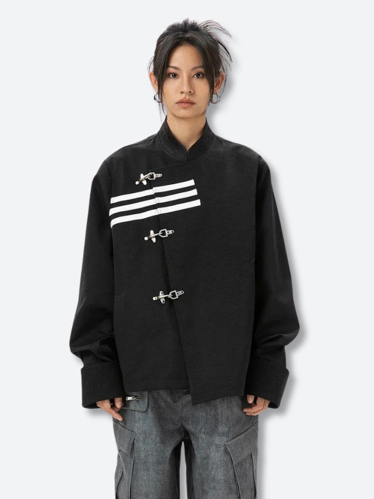 ジャケット・アウター y2k archive jacket multi button Y2K Asymmetric Frog Button Jacket - Litlookz Studio