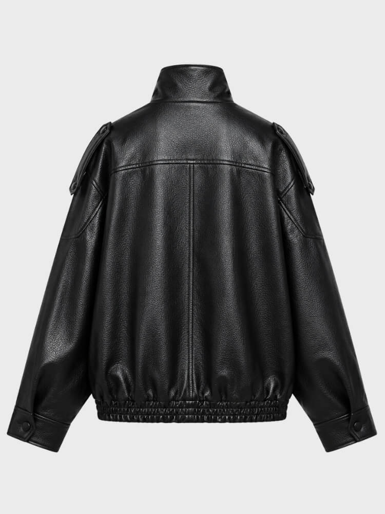 Y2K Asymmetrical Faux Leather Jacket - Litlookz Studio