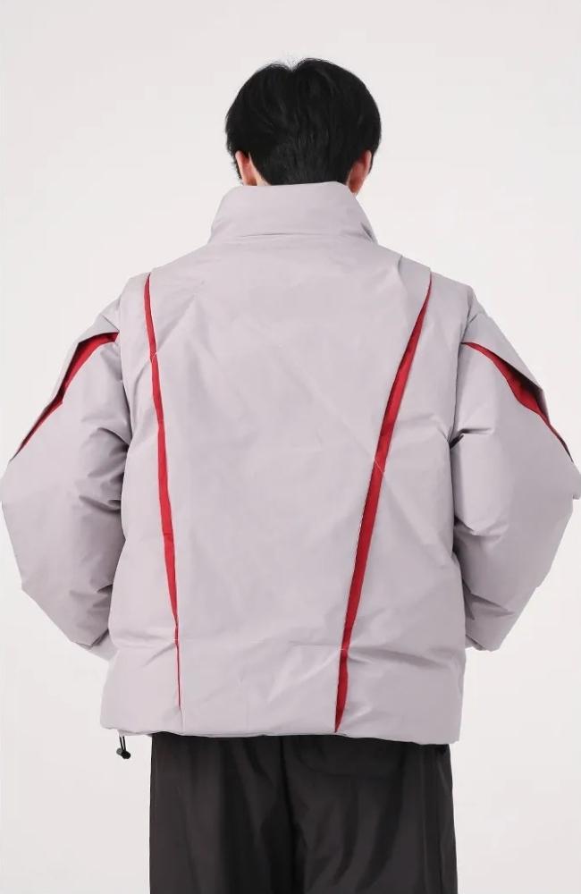 Y2K Asymmetrical Zipper Puffer Jacket