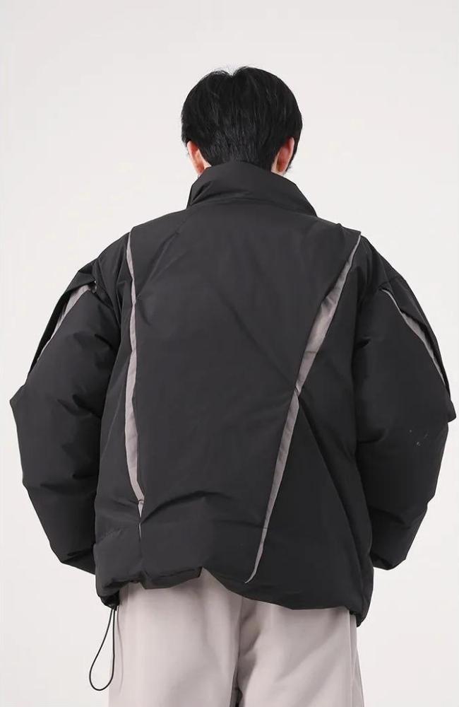 Y2K Asymmetrical Zipper Puffer Jacket