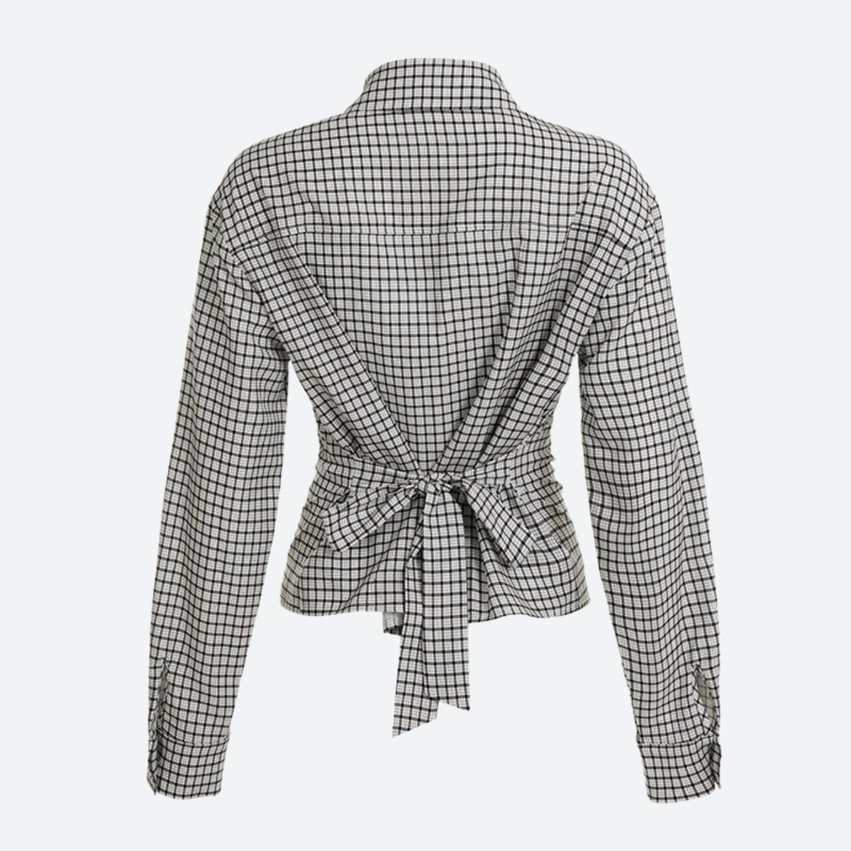 Y2K Back Tie Plaid Shirt