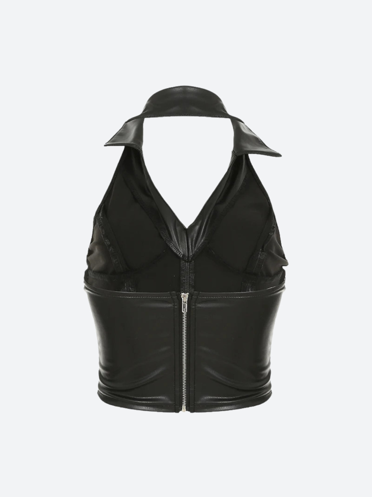 Y2K Baddie Faux Leather Crop Top