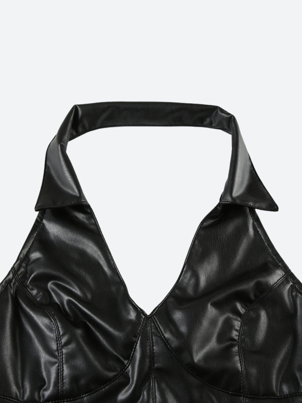 Y2K Baddie Faux Leather Crop Top