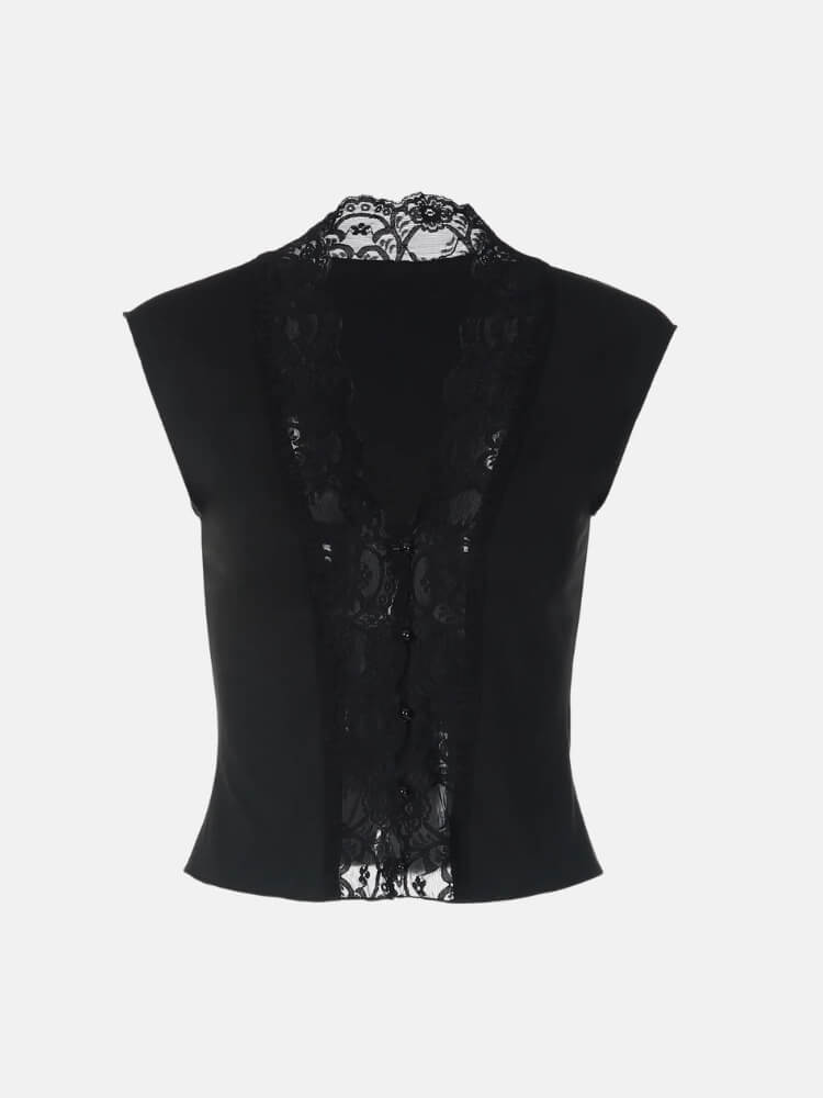 Y2K Baddie Lace Top