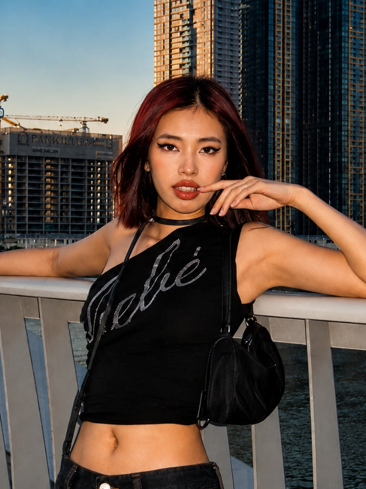 Y2K Baddie Rhinestone Top