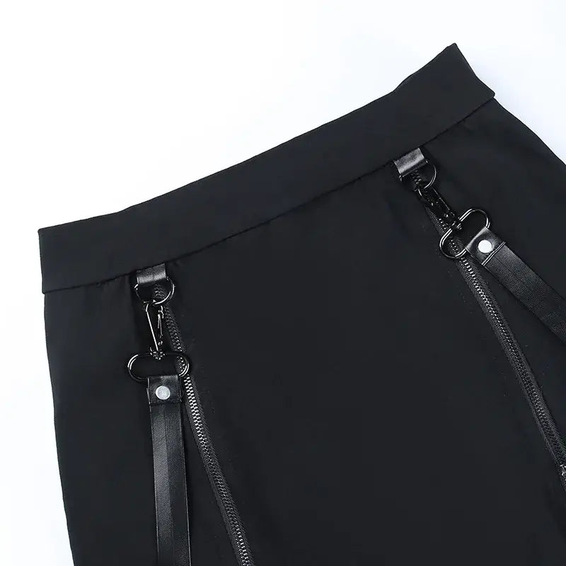 Y2K Baddie Zipper Mini Skirt