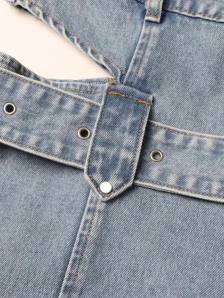 Y2K Belted Cut Out Jeans - Litlookz Studio