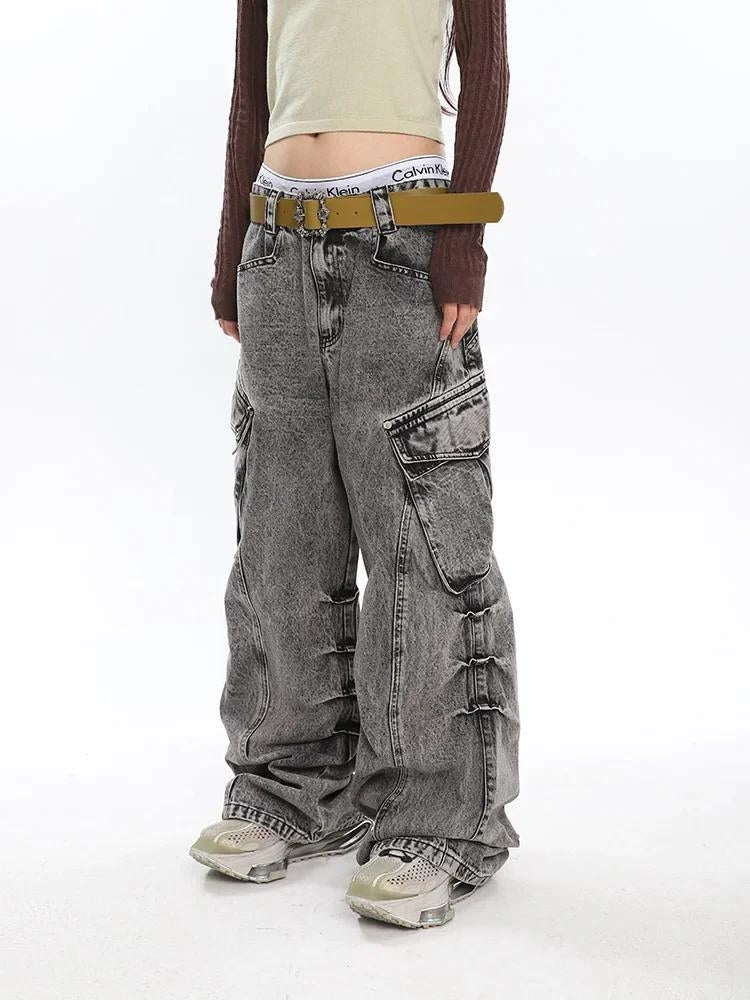 Y2K Big Pockets Cargo Jeans - Litlookz Studio