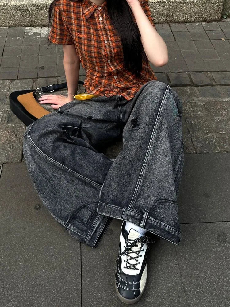 Y2K Black Baggy Jeans - Litlookz Studio