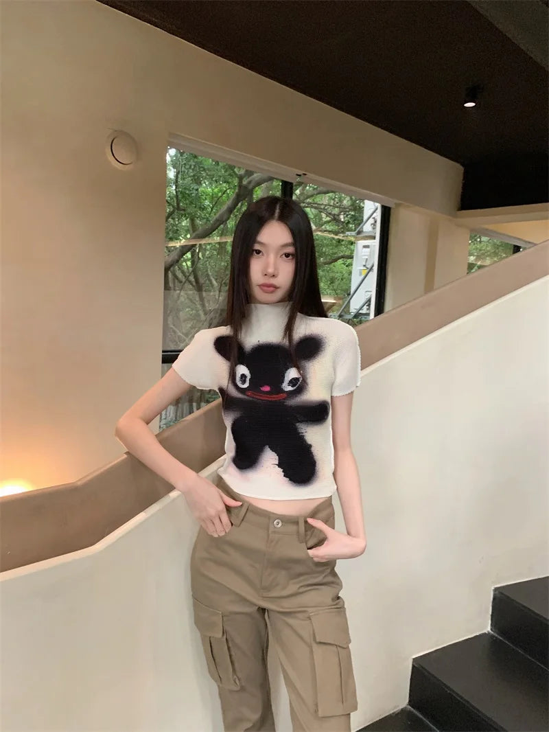 Y2K Black Monster Top