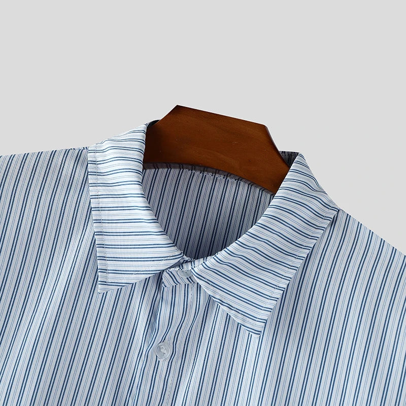 Y2K Blue Striped Shirt