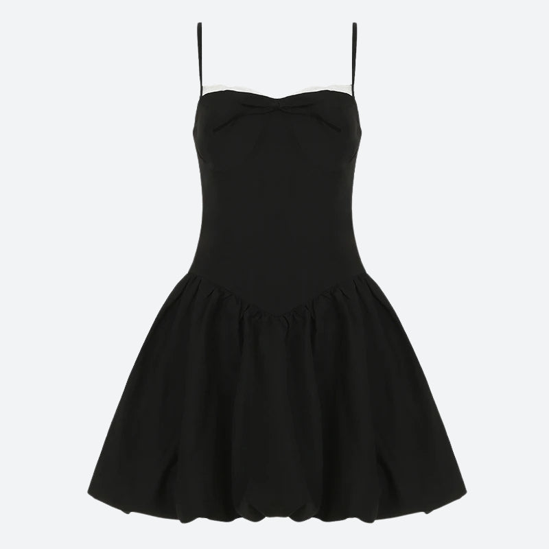Y2K Bow Bubble Mini Dress