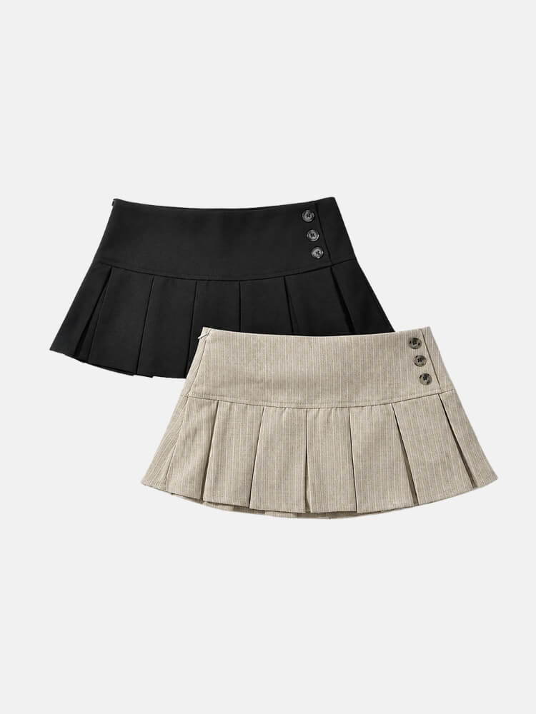 Y2K Button Mini Skirt