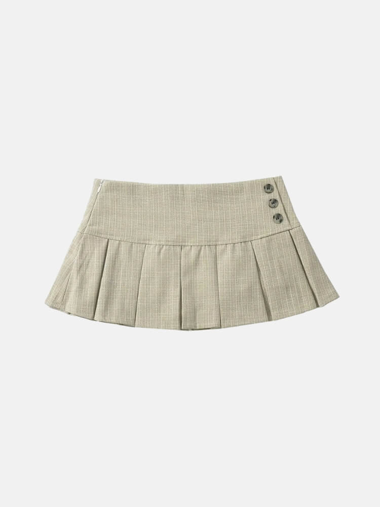 Y2K Button Mini Skirt