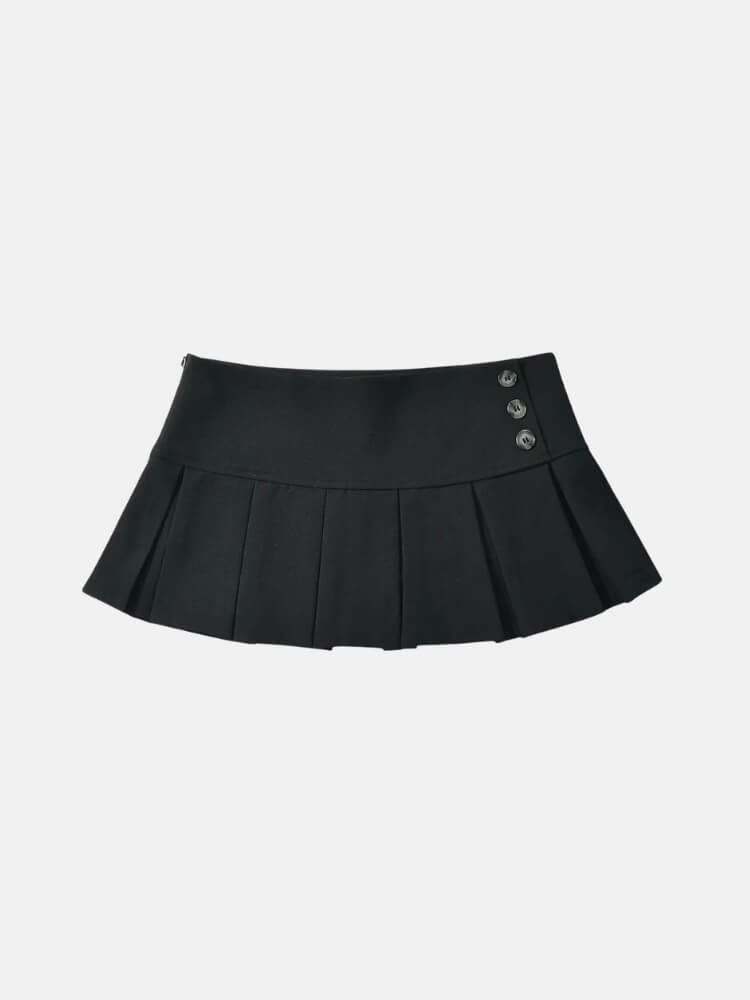 Y2K Button Mini Skirt