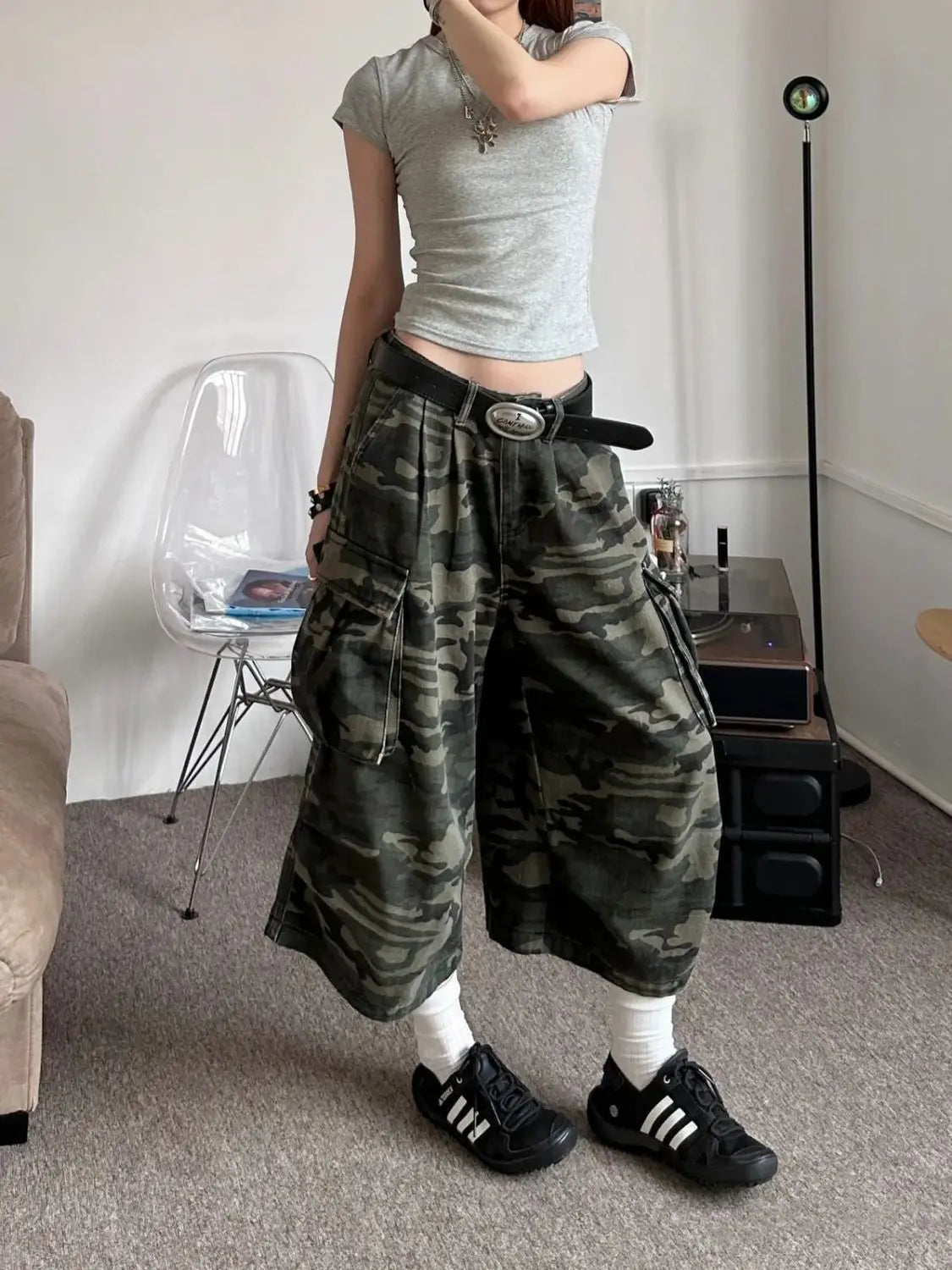 Y2K Camo Cargo Jorts